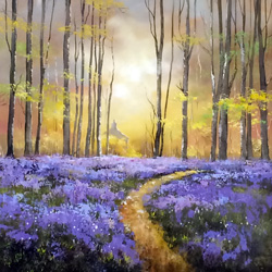 Allan Morgan artist originals trees purple