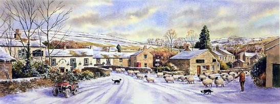 Winter In Kettlewell  John Wood Yorkshire Artist
